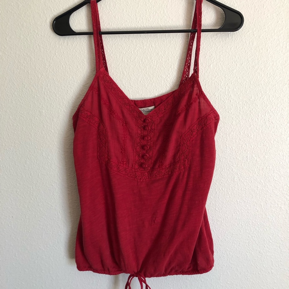 Red bohemian tank